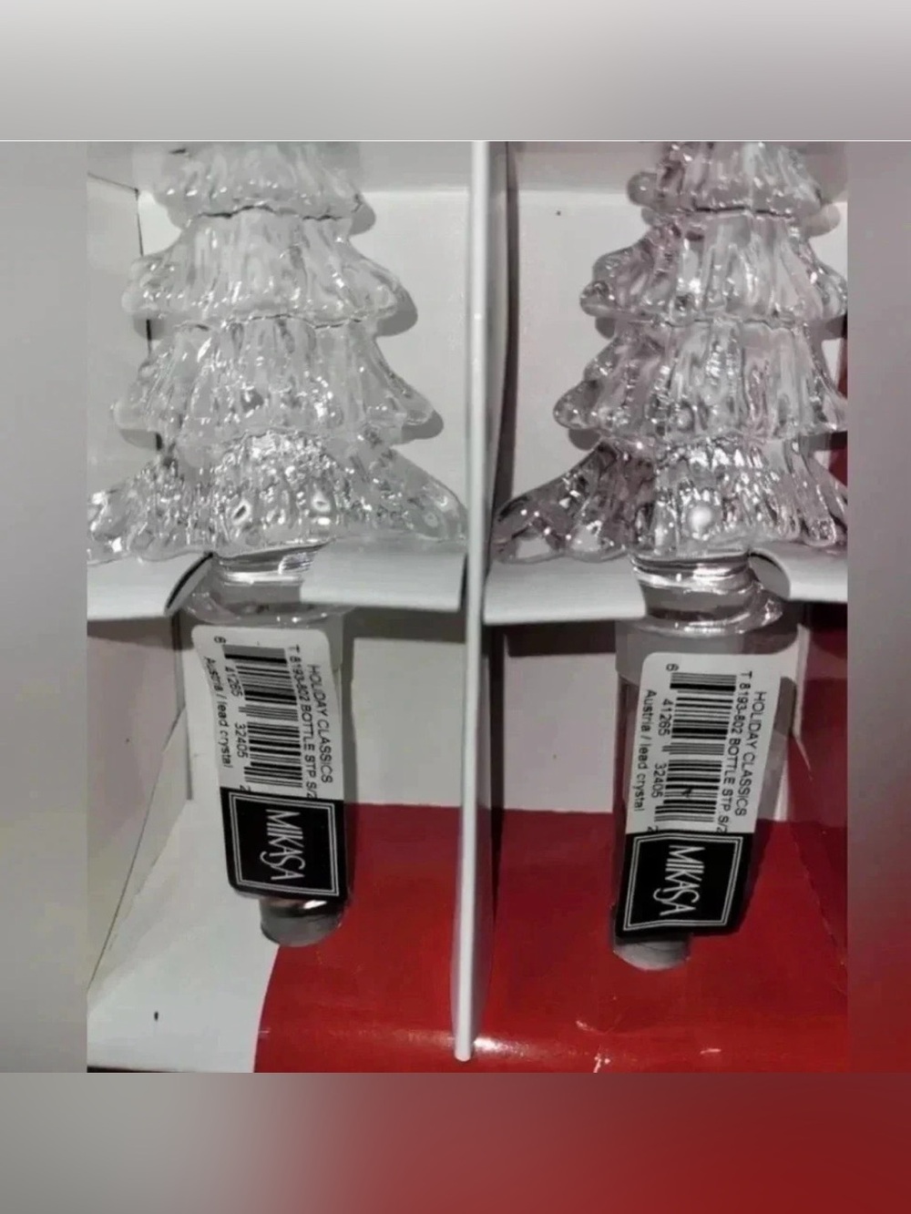 Mikasa Wine Bottle Stopper Set Fine Crystal Tree
Shaped Boxed Holiday Classics - Picture 3 of 10